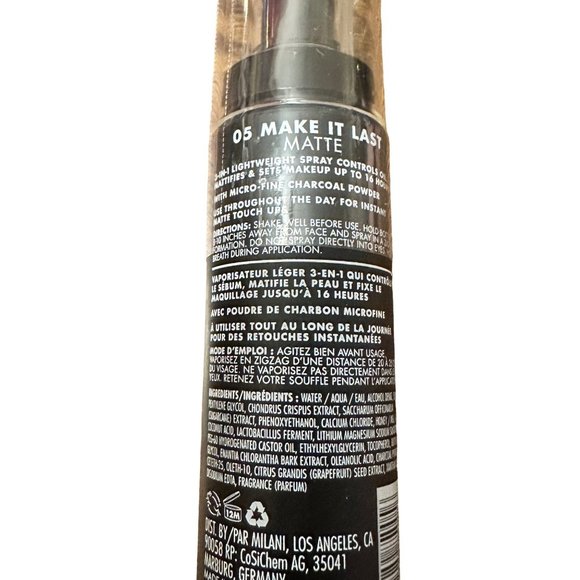 Milani Make It Last Charcoal Matte Setting Spray 2.03 oz Oily Skin Oil Control - Picture 4 of 5